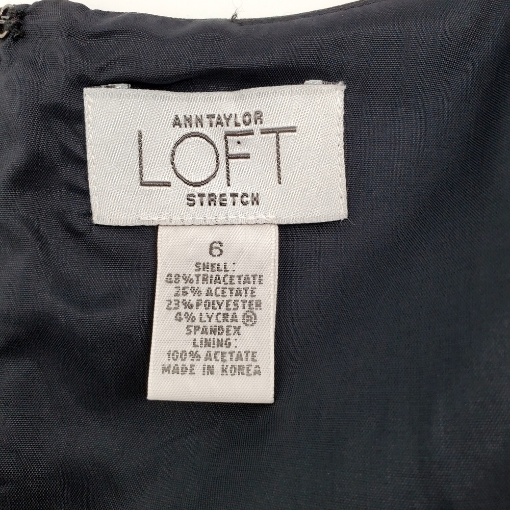 Ann Taylor Loft Black Satin Sheath Dress - Picture 7 of 9